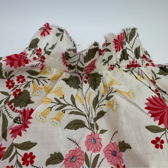 Talbots‎ Side Button Ditsy Trail Blouse, Floral Pink Stripe Accent Size Small - Picture 8 of 15